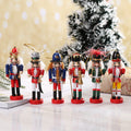 Wood Nutcracker Figures, Set of 6, Christmas Decoration