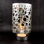 Rotating metal candle holder, round