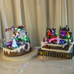 Illuminated music box with water fountain