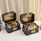Rotating Christmas music box with LED light