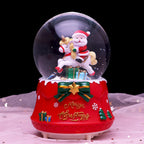 Christmas music box with light and snow globe