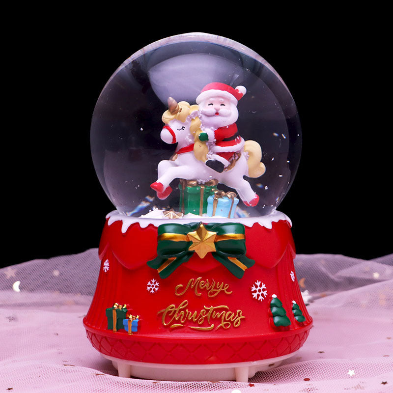 Christmas music box with light and snow globe