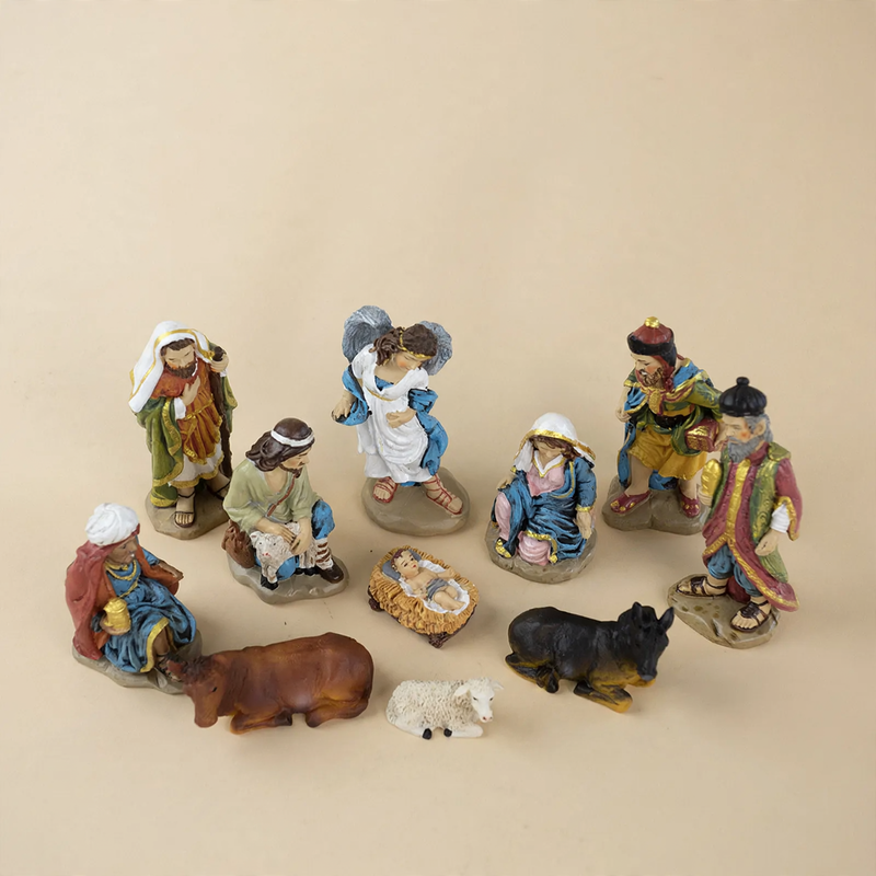 Nativity figures set made of resin, 8-piece
