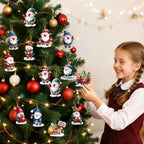 Christmas wooden ornaments with gnome motif