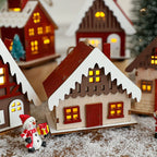 Illuminated wooden house for the Christmas season