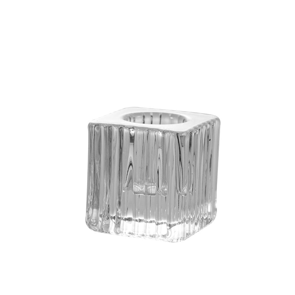 Modern glass candle holder for taper candles