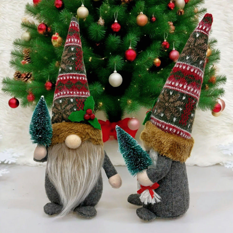 Decorative gnome figure with knitted hat