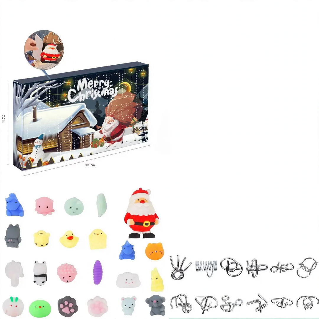 Christmas Advent Calendar with 24 Anti-Stress Toys