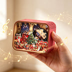 Wooden music box with Christmas motif
