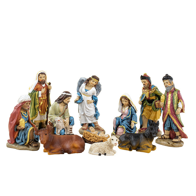 Nativity figures set made of resin, 8-piece