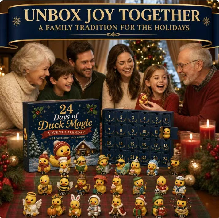 Christmas Advent Calendar with 24 Duck Figures