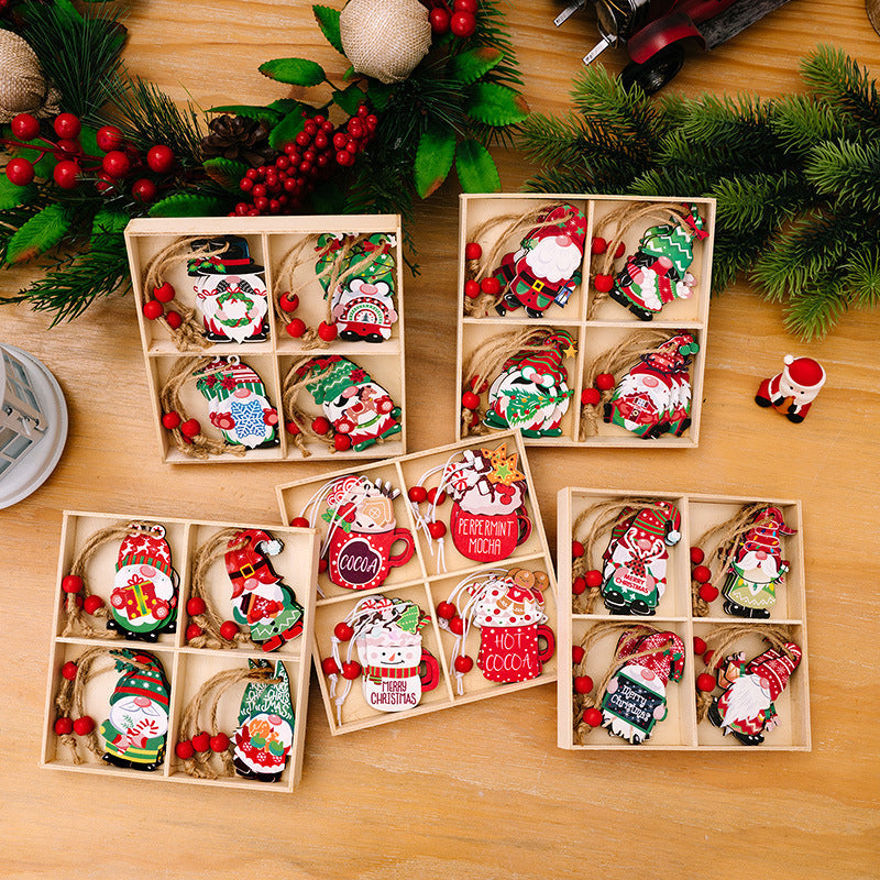 Decorative wooden box with Christmas motifs