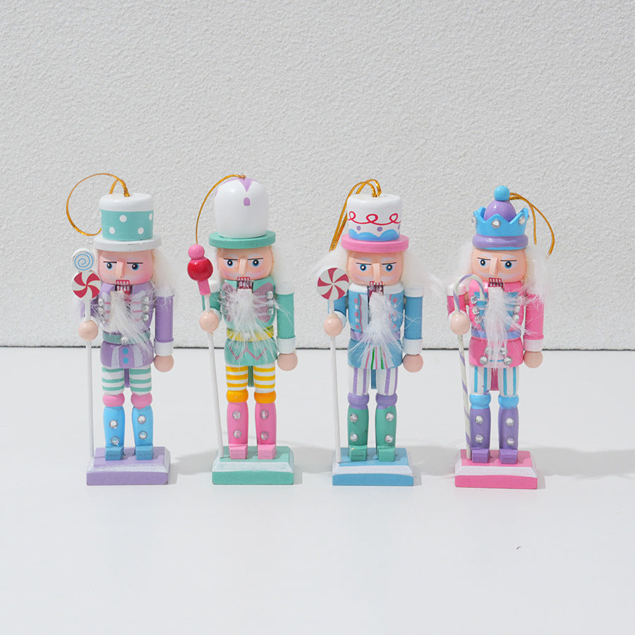 Nutcracker Pendant made of Wood, 12 cm, Set of 5