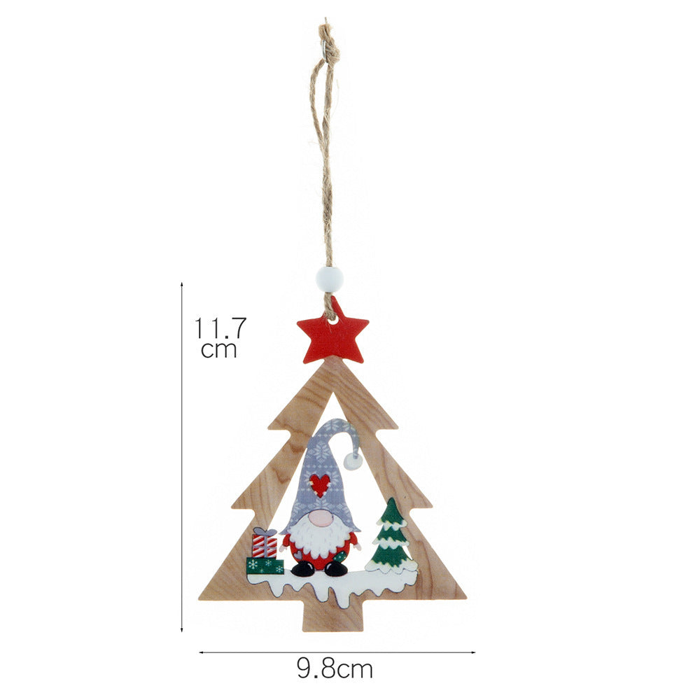 Wood Christmas Elf Ornament