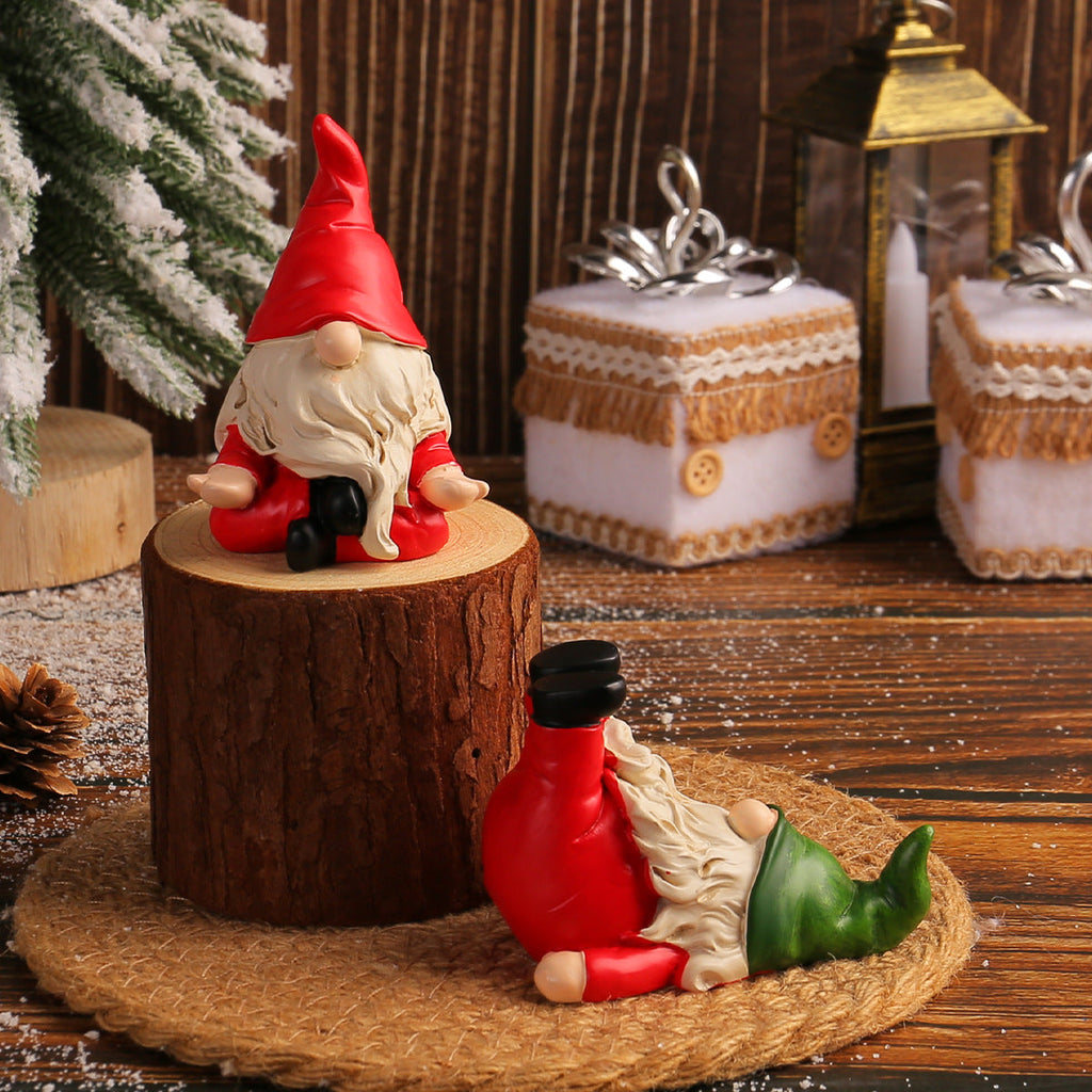 Decorative yoga gnome figure for the desk