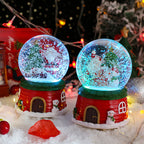 Christmas snow globe with music and light