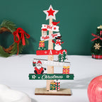 Christmas wooden table decoration with inscription