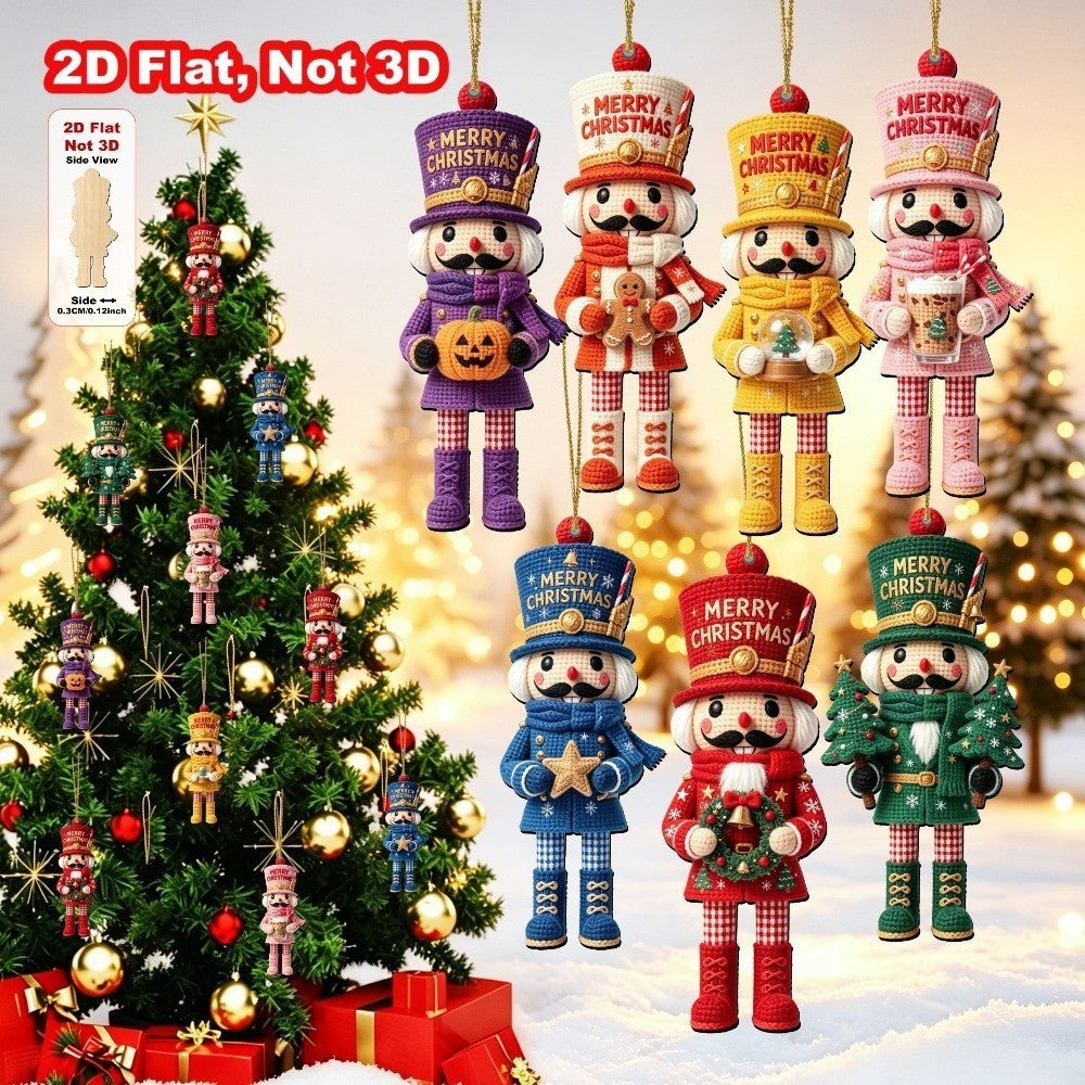 2D Nutcracker Pendant made of wood, 12 cm