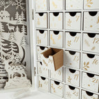 Wood Advent Calendar with LED Lighting and Reindeer Motif