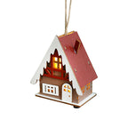 Illuminated wooden house for the Christmas season