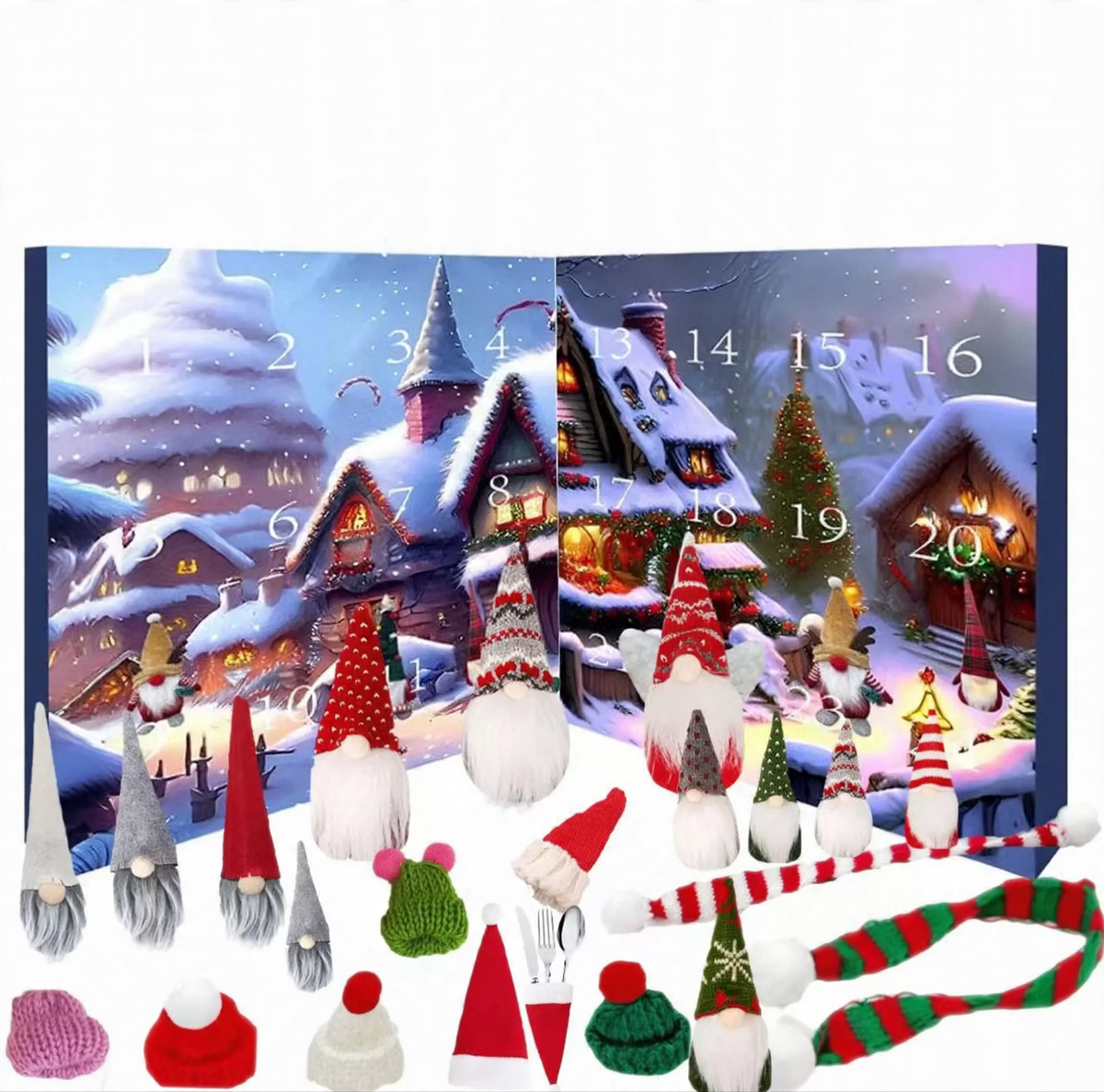 Christmas Advent Calendar with Elf Figures