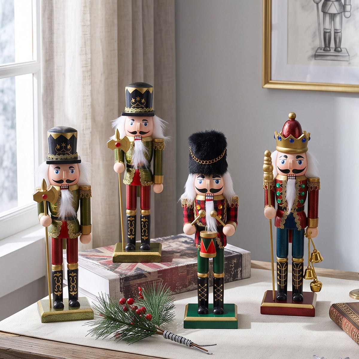 Nutcracker figure made of wood, 25 cm, European style