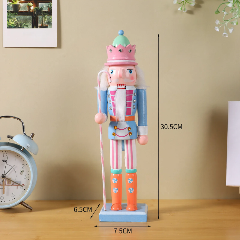 Nutcracker soldier made of pine wood for festive decoration