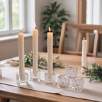 Modern glass candle holder for taper candles
