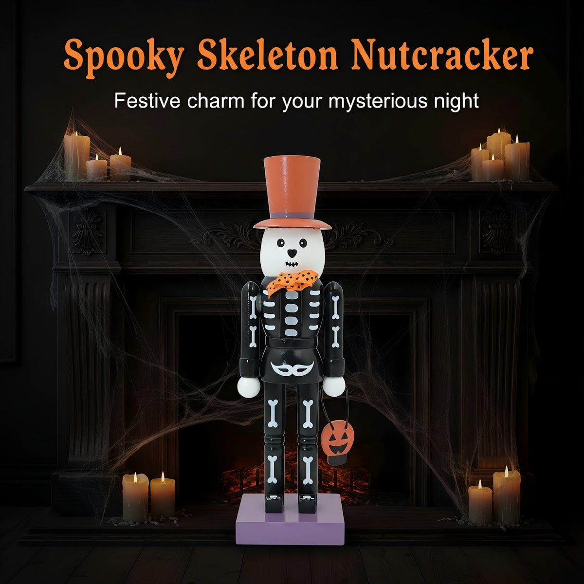 Decorative nutcracker in skull design, 25.5 cm