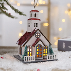 Decorative Christmas wooden house with lighting