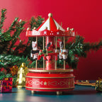 Decorative music box with carousel motif