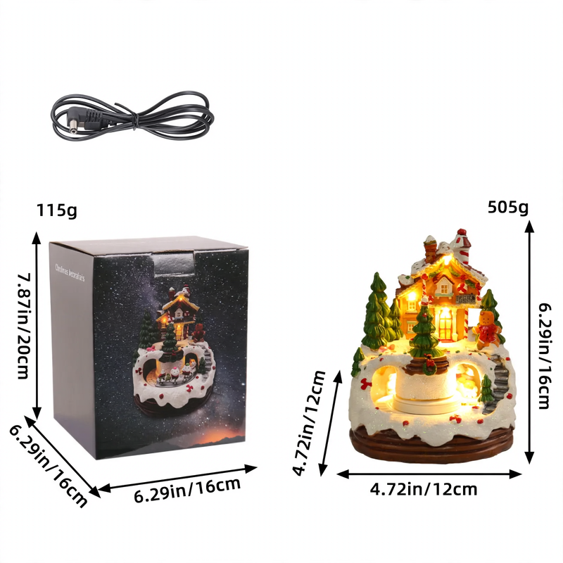 Illuminated music house with night light function