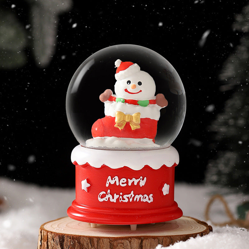 Decorative Christmas ball with light and snow effect