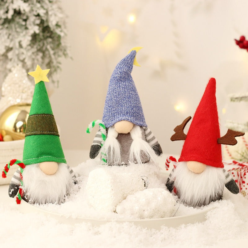 Christmas elf figure with star and antlers, 18x7 cm
