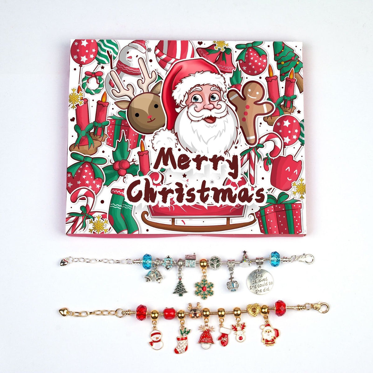 Christmas Advent Calendar with DIY Bracelet Set for Kids