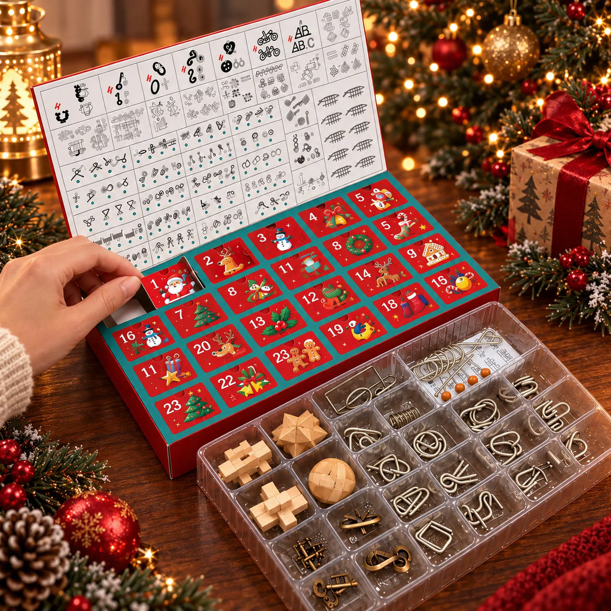 24-piece Advent calendar set with patience games