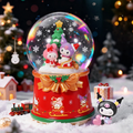 Crystal ball music box with lighting and snow effect