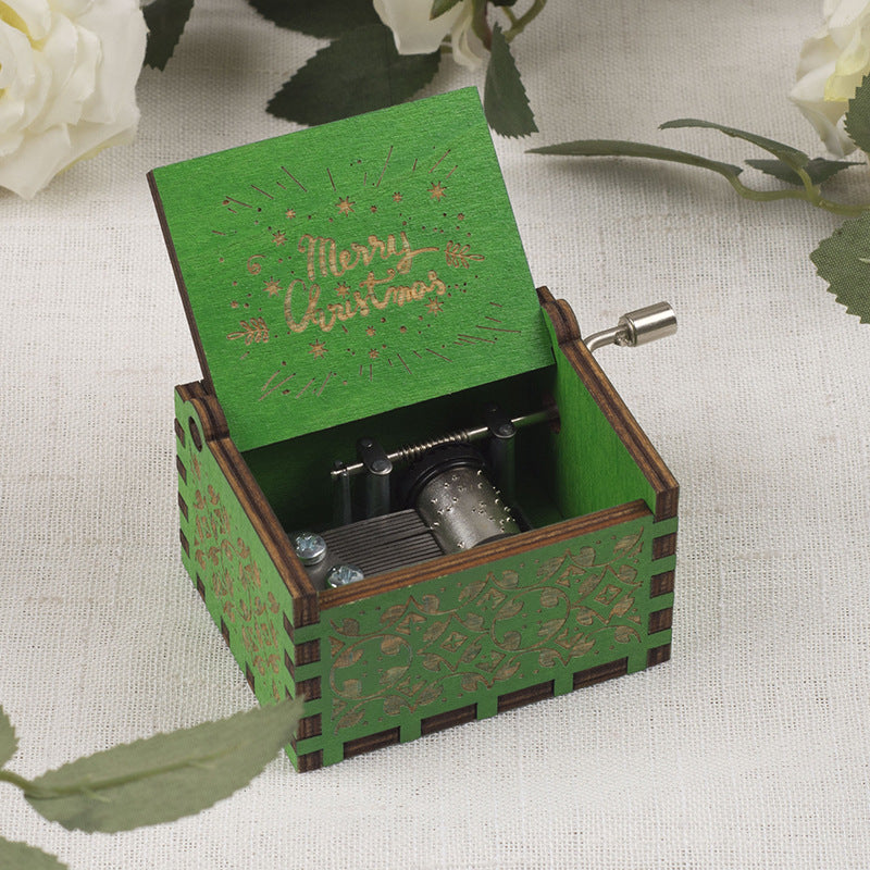 Small wooden music box in retro design