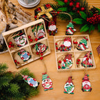 Decorative wooden box with Christmas motifs