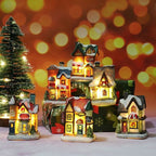 Illuminated Christmas house made of resin