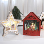 Illuminated wooden Christmas decoration