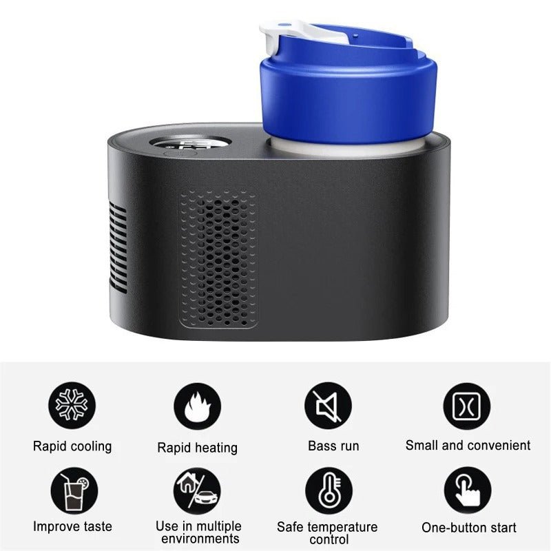 Heated and Cooled Cup Holders - Portable Car Cup Mug Tumbler Cooling Cup Holder 2 in 1