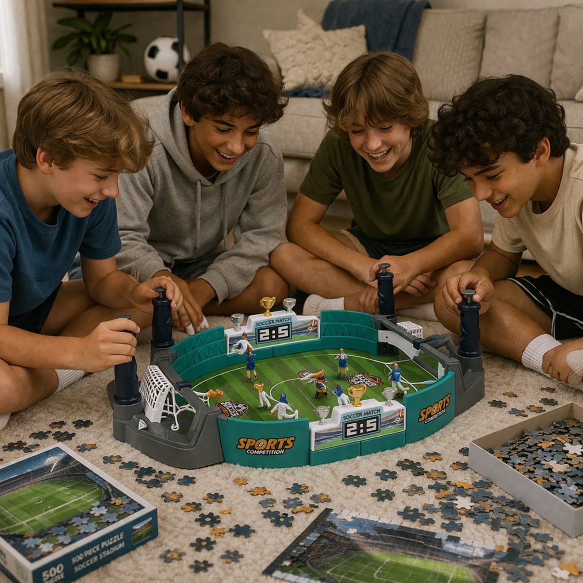 Table Soccer Board Game Set – Portable Desktop Football Toy for Family Parties, Kids Interactive Play and Gift Giving