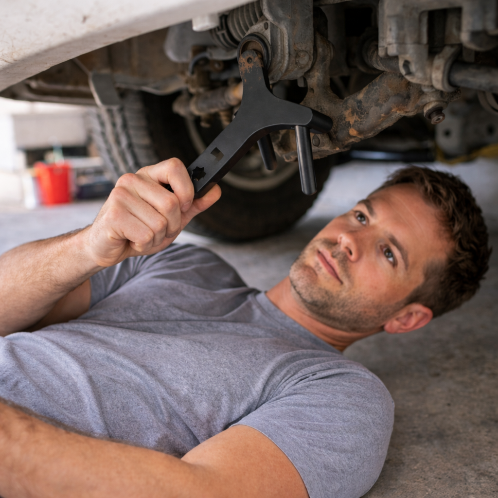 Automotive Lower Control Arm Removal Tool – Labor Saving Ball Joint Separator for Car Suspension Repair