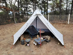 One Person Hot Tent – Camping Tipi with Chimney Window and Double Layer Pyramid Design for Bushcraft Adventures and Cold Weather Survival