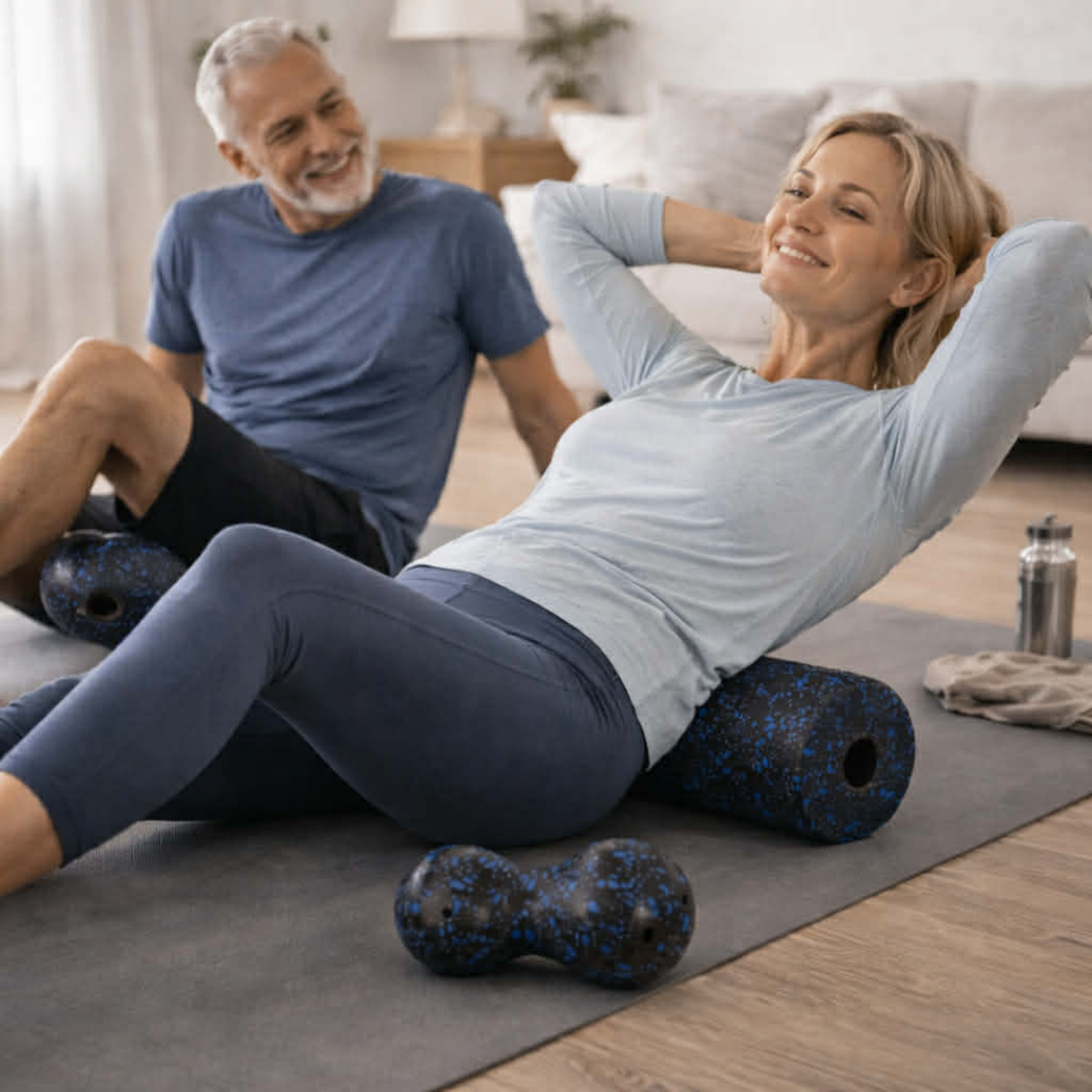Yoga Roller Peanut Ball Set – 3pcs. EPP Foam Massager for Deep Tissue Back Pain Relief and Muscle Recovery Therapy