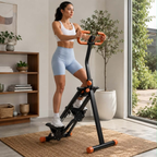 Multifunctional Indoor Stair Climber Fitness Machine - Metal Stepper Equipment for Home Cardio Workout, Strength Training and Weight Loss