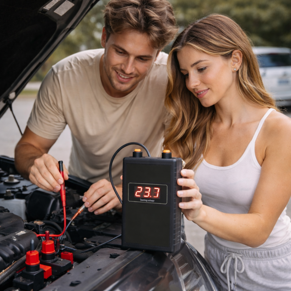 Auto Ignition System Detector – 12V 24V Spark Plug T100 Ignition Signal Tester for Automotive Diagnostics and Engine Performance Testing