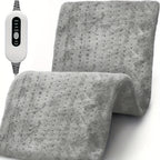 Soft Flannel Electric Heating Pad – 12”x24” Wrap with 4 Heat Settings, Auto Shut-Off, Fast Heating, Machine Washable for Full-Body Relief