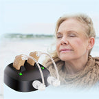Rechargeable Amplifier Hearing Aids for Seniors – USB Powered Aids, Comfortable Beige Design with Clear Sound & Noise Reduction for All-Day Wear